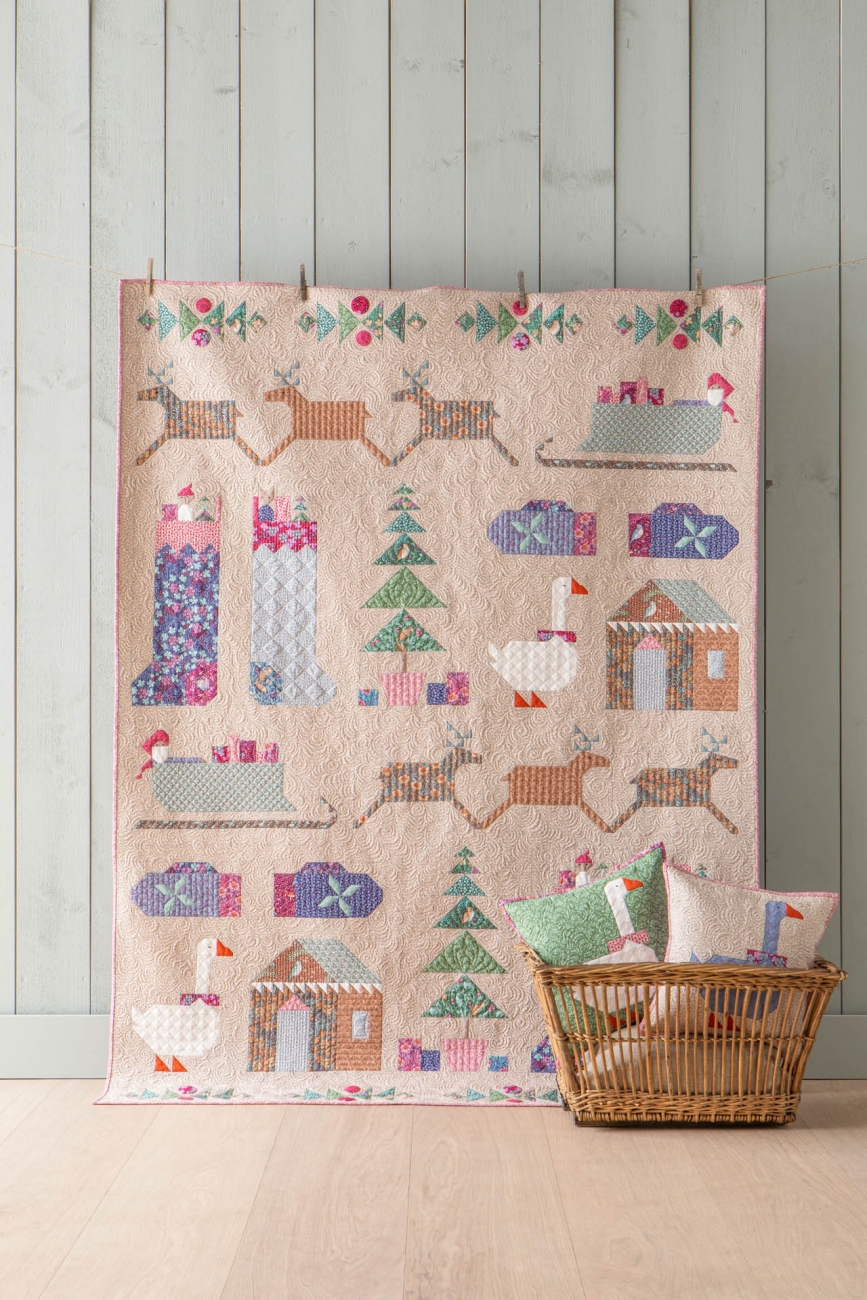 Tilda Patchwork Stoff Baumwolle - Hibernation - Eucalyptus-Beige